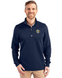North Carolina Tar Heels College Vault Cutter & Buck Traverse Stretch Eco Quarter Zip Mens Big and Tall Pullover Liberty Navy Front