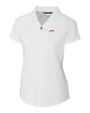 SMU Mustangs College Vault Cutter & Buck Forge Stretch Womens Short Sleeve Polo White Mannequin