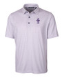 Kansas State Wildcats Wabash Vintage Cutter & Buck Pike Double Dot Print Stretch Mens Big and Tall Polo College Purple Mannequin