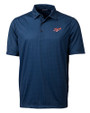 Dayton Flyers College Vault Cutter & Buck Pike Double Dot Print Stretch Mens Big and Tall Polo Liberty Navy Mannequin