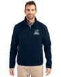 Citadel Bulldogs Vintage Cutter & Buck Cascade Eco Fleece Mens Quarter Zip Jacket Navy Blue Front