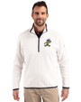 ETSU Buccaneers College Vault Cutter & Buck Cascade Eco Fleece Mens Quarter Zip Jacket Shell/Navy Blue Front
