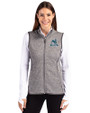 Citadel Bulldogs Vintage Cutter & Buck Mainsail Sweater Knit Womens Full Zip Vest Polished Heather Front