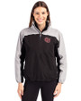 Oklahoma Sooners Vintage Cutter & Buck Charter Eco Recycled Womens Anorak Jacket Black/Polished Front