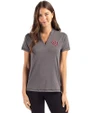 Oklahoma Sooners Vintage Cutter & Buck Forge Eco Heathered Stretch Womens Blade Top Dark Black Heather Front