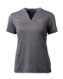 Dayton Flyers College Vault Cutter & Buck Forge Eco Heathered Stretch Womens Blade Top Charcoal Heather Mannequin