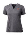 Dayton Flyers College Vault Cutter & Buck Forge Eco Heathered Stretch Womens Blade Top Charcoal Heather Mannequin