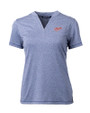 Dayton Flyers College Vault Cutter & Buck Forge Eco Heathered Stretch Womens Blade Top Indigo Heather Mannequin