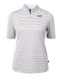 Montana State Bobcats College Vault Cutter & Buck Virtue Eco Pique Stripe Recycled Womens Top POL_MANN_HG 