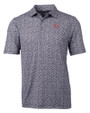 Oklahoma Sooners Vintage Cutter & Buck Pike Magnolia Print Stretch Mens Polo Black/Polished Mannequin