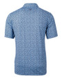 North Carolina Tar Heels College Vault Cutter & Buck Pike Magnolia Print Stretch Mens Polo Atlas/Navy Blue Mannequin Back
