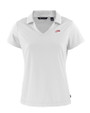SMU Mustangs College Vault Cutter & Buck Daybreak Eco Recycled Womens V-neck Polo White Mannequin