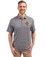 Syracuse Orange College Vault Cutter & Buck Forge Eco Double Stripe Stretch Recycled Mens Big &Tall Polo Navy Blue/White Front