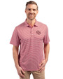 Oklahoma Sooners Vintage Cutter & Buck Forge Eco Double Stripe Stretch Recycled Mens Polo Cardinal Red/White Front