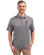 ETSU Buccaneers College Vault Cutter & Buck Forge Eco Double Stripe Stretch Recycled Mens Polo Navy Blue/White Front