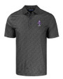Kansas State Wildcats Wabash Vintage Cutter & Buck Pike Eco Pebble Print Stretch Recycled Mens Polo Black Mannequin