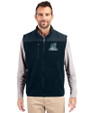 Citadel Bulldogs Vintage Cutter & Buck Cascade Eco Sherpa Mens Big and Tall Fleece Vest Navy Blue Front