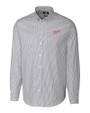 Dayton Flyers College Vault Cutter & Buck Stretch Oxford Stripe Mens Long Sleeve Dress Shirt Charcoal Mannequin