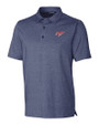 Dayton Flyers College Vault Cutter & Buck Forge Heathered Stretch Mens Polo Indigo Heather Mannequin