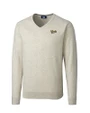 Vanderbilt Commodores College Vault Cutter & Buck Lakemont Tri-Blend Mens V-Neck Pullover Sweater Oatmeal Heather Mannequin