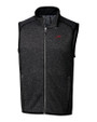 SMU Mustangs College Vault Cutter & Buck Mainsail Sweater-Knit Mens Full Zip Vest CCH_MANN_HG 