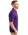 Kansas State Wildcats Wabash Vintage Cutter & Buck Advantage Tri-Blend Space Dye Mens Polo Dark College Purple Side