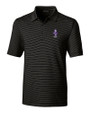 Kansas State Wildcats Wabash Vintage Cutter & Buck Forge Pencil Stripe Stretch Mens Polo Black Mannequin