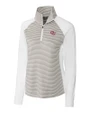 Oklahoma Sooners Vintage Cutter & Buck Forge Tonal Stripe Stretch Half Zip Womens Top White/Polished Mannequin