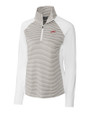 SMU Mustangs College Vault Cutter & Buck Forge Tonal Stripe Stretch Half Zip Womens Top White/Polished Mannequin