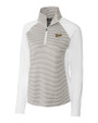 Vanderbilt Commodores College Vault Cutter & Buck Forge Tonal Stripe Stretch Half Zip Womens Top White/Polished Mannequin