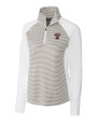 Texas A and M Aggies College Vault Cutter & Buck Forge Tonal Stripe Stretch Half Zip Womens Top White/Polished Mannequin