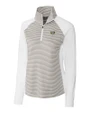 North Carolina Tar Heels College Vault Cutter & Buck Forge Tonal Stripe Stretch Half Zip Womens Top White/Polished Mannequin