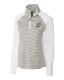 ETSU Buccaneers College Vault Cutter & Buck Forge Tonal Stripe Stretch Half Zip Womens Top White/Polished Mannequin