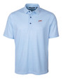 SMU Mustangs College Vault Cutter & Buck Pike Double Dot Print Stretch Mens Polo Tour Blue Mannequin