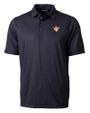 Texas Longhorns College Vault Cutter & Buck Pike Double Dot Print Stretch Mens Polo Black Mannequin