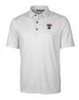Texas A and M Aggies College Vault Cutter & Buck Pike Double Dot Print Stretch Mens Polo Charcoal Mannequin