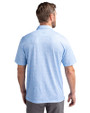 North Carolina Tar Heels College Vault Cutter & Buck Pike Constellation Print Stretch Mens Polo Atlas Light Blue Back