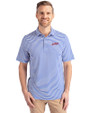 SMU Mustangs College Vault Cutter & Buck Virtue Eco Pique Stripe Recycled Mens Polo Chelan Blue Front