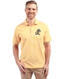 ETSU Buccaneers College Vault Cutter & Buck Virtue Eco Pique Stripe Recycled Mens Polo College Gold Front