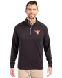 Texas Longhorns College Vault Cutter & Buck Adapt Eco Knit Stretch Recycled Mens Big and Tall Quarter Zip Pullover Black Front
