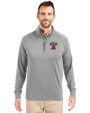 Texas A and M Aggies College Vault Cutter & Buck Adapt Eco Knit Stretch Recycled Mens Big and Tall Quarter Zip Pullover Polished Medium Gray Front
