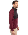 Minnesota Golden Gophers College Vault Cutter & Buck Adapt Eco Knit Hybrid Recycled Mens Quarter Zip Bordeaux/Black Side