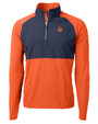 Syracuse Orange College Vault Cutter & Buck Adapt Eco Knit Hybrid Recycled Mens Quarter Zip CLON_MANN_HG 1