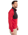 Oklahoma Sooners Vintage Cutter & Buck Adapt Eco Knit Hybrid Recycled Mens Quarter Zip Cardinal Red/Black Side