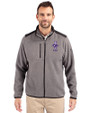 Kansas State Wildcats Wabash Vintage Cutter & Buck Cascade Eco Fleece Mens Full Zip Jacket Elemental Grey/Black Front