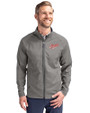 Dayton Flyers College Vault Cutter & Buck Adapt Eco Knit Hybrid Recycled Mens Big & Tall Full Zip Jacket Elemental Grey Front