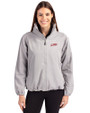 SMU Mustangs College Vault Cutter & Buck Charter Eco Recycled Womens Full-Zip Jacket Polished Medium Gray Front