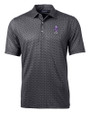Kansas State Wildcats Wabash Vintage Cutter & Buck Pike Banner Print Stretch Mens Big & Tall Polo Black Mannequin
