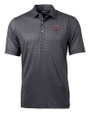 Texas A and M Aggies College Vault Cutter & Buck Pike Banner Print Stretch Mens Big & Tall Polo Black Mannequin