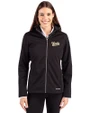 Vanderbilt Commodores College Vault Cutter & Buck Evoke Recycled Honeycomb Fleece Womens Full Zip Jacket Black Front
